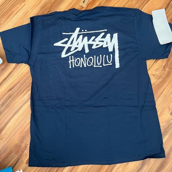 Stussy | Shirts | Stussy Honolulu Navy Tee Tshirt Brand New Sz